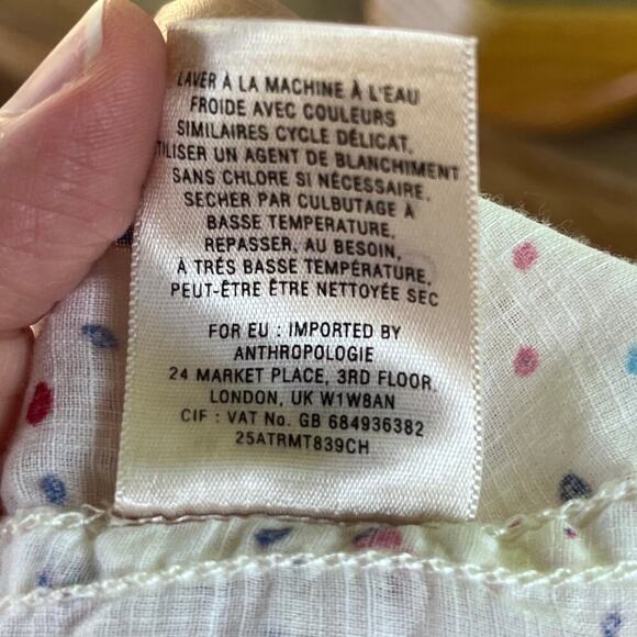 Anthropologie Meadow Rue White And Red Confetti Button Down Shirt Size 6 - Picture 10 of 11